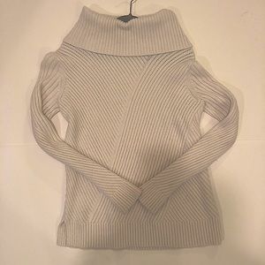 Knit white turtleneck sweater